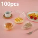 100Pcs Cake Slice Boxes Disposable Food Container with Lid Stackable Clear Storage Box for Pie