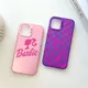 Cool Pink B-Barbies Phone Case for IPhone 13 12 11 15 14 Pro Max Plus Lens Creative Border Silver