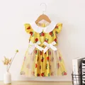 Infant Girl Clothes Doll Collar Sleeveless Spliced Mesh Skirt Children Girl Summer Fashion Dresses