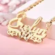 Personalized Double Layer Two Heart With Birthstone Zircon 18K Gold Plated Double Custom 3D Name