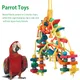 Wood Parrot Bird Toys Love Bird Cage Funny Training Bird Toys Cotton Rope Parrot Toy Bite Resistant