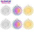 7pcs New Vintage Gold Color Sun Charms For Jewelry Making DIY Stainless Steel Sun Flower Pendant