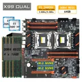 X99 Motherboard Set Dual CPU with E5 2680 V4 64GB DDR4 Ram 2400mhz Support USB3.0 SATA3 M.2 X99