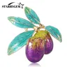 Enamel Olive Brooch for Women Unisex 2-color Olives Branch Office Party New Year Brooches Pin