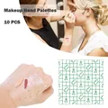 10PCS/Pack Disposable PU Membrane Waterproof Makeup Hand Palettes Adhesive Cosmetic Makeup Palettes