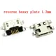 10pcs Micro USB Connector 5pin reverse heavy plate 1.2mm Flat mouth without curling side Female For