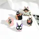 Black Cat JiJi Enamel Pins Cartoon Movie Brooches Custom Animal Badge for Bag Hat Clothes Lapel Pin