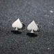 1Pair Stainless Steel Poker Spade Heart Earrings for Women Personality Stainless Steel Jewelry Club