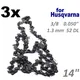 3Pcs 14" 35cm Chainsaw Saw Chain 1.3MM 3/8 0.050" 52 Fit For HUSQVARNA 135 235 236 Semi-chisel Cut