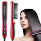 Ceramic Heated Smoothing Curling Iron Brush Lcd Display Electric Ionic Beauty Salon Detangled Hair