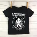 Tshirt Wednesday Addams Children T-Shirt I Hate People Cartoons Clothes Kid Girl Boy Nevermore