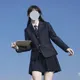 Korean High School Uniform Navy Blue Coat Jk DK Suit for Graduation Women School Clothes Japanese