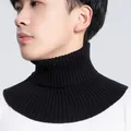 Men Knitted Fake Collar Scarf Ribbed Elastic False Collar Winter Warm Cycling Windproof Collar