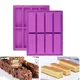 8 Cavity Large Rectangle Silicone Mold Cereal Energy Bar Chocolate Cheesecake Soap Butter Truffles