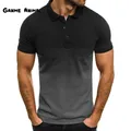 Summer Men Shirts Casual Plus Size Shorts Sleeve T-shirts Man Male Shirt Collar T-shirt Polo for Men