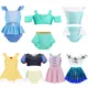 Princess Snow White Baby Girls Two Pieces Swimsuit Set Top Skirt Elsa Anna Swimwear Mirabel Bikini