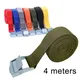 4M Cargo Straps With Buckle Tie-Down Belt for Motorcycle Car Bicycle Metal Tow Rope Strong Ratchet