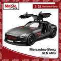 Maisto 1:18 Benz Sls Amg Racing Sports Car Diecast Model Edition Alloy Luxury Vehicle Collection