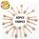 50/100PCS Mini Wooden Honey Stick Honey Dippers Honey Spoon Stick For Honey Jar Wooden Honey Stick