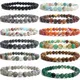 6MM Natural Stone Beads Bracelets For Women Men Multicolor Agate onyx crystal quartz Stretch
