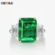 OEVAS 100% 925 Sterling Silver Created Moissanite Emerald Wedding Rings For Women Top Quality