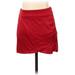 Zara Casual Mini Skirt Mini: Red Solid Bottoms - Women's Size X-Small