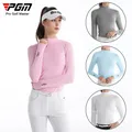 PGM Ladies Long Sleeve Elastic Golf Shirt Summer Women Sunscreen Ice Silk Sport Tops Girls Stand