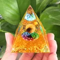 Orgonite Pyramid Healing Crystals Energy Generator Amethyst natural stone pendulum Reiki Chakra