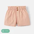 PatPat Toddler/Kid Girl 100% Cotton Solid Color Elasticized Shorts Soft and Comfortable Perfect for