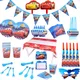 Cars McQueen Theme Birthday Party Decor Supplies Disposable Tableware Set Birthday Party Kids Favor