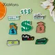 Wholesale Price Dollar Enamel Pins Custom I Make Money Moves Brooches Lapel Badges Fun Purse Jewelry