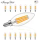 Dimmable C35 E14 Led Light Bulb E14 220V E12 110V Filament Lamp 4W 6.5W Candle Lights Warm White