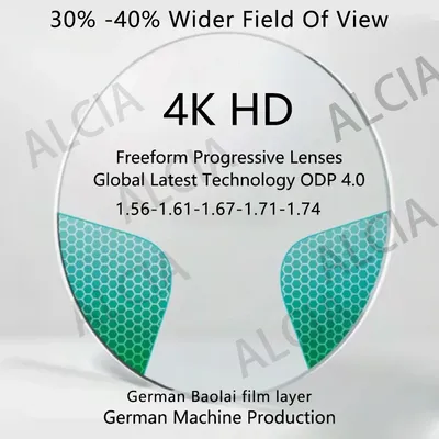 ALICIA 1.56 1.61 1.67 1.74Anti-scratch Anti-blue Photochromic Widest Field of View Progressive Multi-focal Lens 4.0 1 Pair