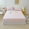 Plaid Fitted Sheet Simple style Fitted Sheet Bedroom Home Fitted Sheet apricot pink Fitted Sheet