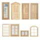 1/12 Dollhouse Miniature Door Window Frame Unpainted Doll Wood External Single Door Unpainted Diy