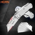 Utility Knife Folding Knife Aluminum Plastic Handle Pocket Cable Cutter Heavy Duty Cut Carpet Knife