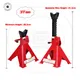 Samger 2pcs/1pair 3Ton Car Wheel Lifting Jack Stand Auto Repair Safety Jack Bracket Red Tire Stand