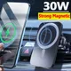 30W Magnetic Car Wireless Chargers Air Vent Mobile Phone Charger Holder for iphone 15 14 13 12 Pro