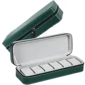 Watch Box Zippered Travel Case Luxury PU Leather Watch Storage Box Jewelry Collection Display Holder