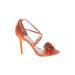 Sam Edelman Heels: Orange Solid Shoes - Women's Size 7 1/2 - Open Toe