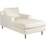 Chaise Longue Moderne en Velours avec Accoudoirs et Coussin Dossier Beige Gueret