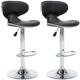 Tabourets de bar 2 pcs Noir Similicuir Cobra