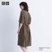 Women's 3Way Seersucker Short-Sleeve Dress | Dark Brown | Large | UNIQLO US