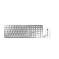 CHERRY DW 9100 SLIM Wireless Ergonomic Keyboard and Mouse Set, AZERTY (France), Silver/White