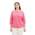 3/4-Arm-Shirt TOM TAILOR PLUS Gr. 48, pink (carmine pink) Damen Shirts Jersey