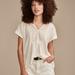 Lucky Brand Schiffly Yoke Tee - Women's Clothing Tops Shirts Tee Graphic T Shirts in Whisper White, Size XL