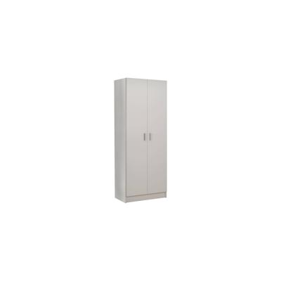 Dmora Mehrzweck-Schrank Charleston, Besenschrank mit 2 Türen, Schuhregal mit Regalen, Besenkammer, 73x37h180 cm, Weiß
