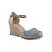 Women's White Mountain Mamba Espadrilles by White Mountain in Blue Floral Denim (Size 7 1/2 M)