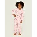 Boux Avenue Kids fleece present pyjamas in a bag - Pink Mix - 4-5