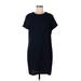 Adrienne Vittadini Casual Dress - Shift: Blue Solid Dresses - Women's Size 12
